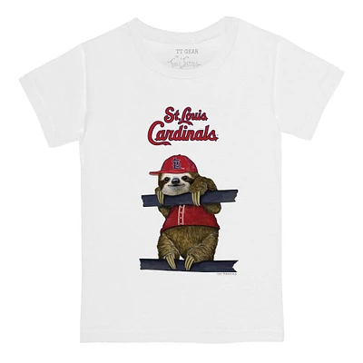 Infant Tiny Turnip White St. Louis Cardinals Sloth T-Shirt