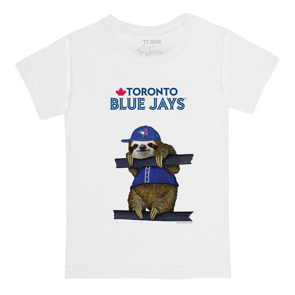 Infant Tiny Turnip White Toronto Blue Jays Sloth T-Shirt