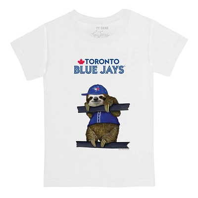Infant Tiny Turnip White Toronto Blue Jays Sloth T-Shirt