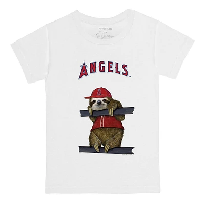 Infant Tiny Turnip White Los Angeles Angels Sloth T-Shirt