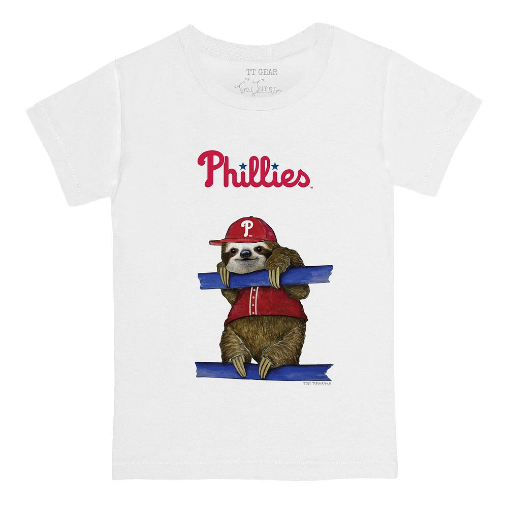 Youth Tiny Turnip White Philadelphia Phillies Sloth T-Shirt