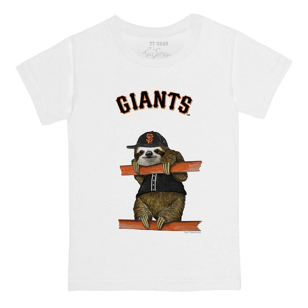 Youth Tiny Turnip White San Francisco Giants Sloth T-Shirt