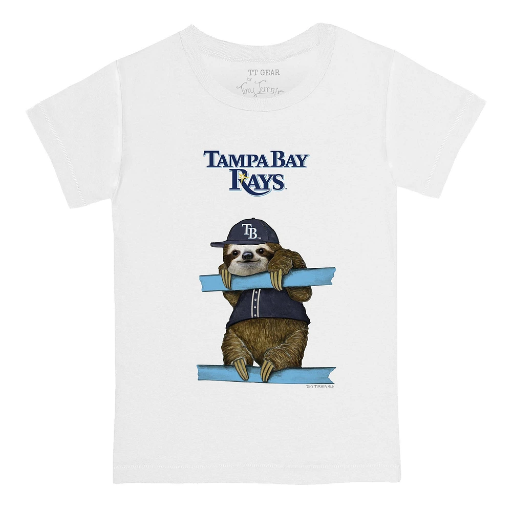 Youth Tiny Turnip White Tampa Bay Rays Sloth T-Shirt