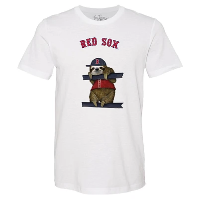 Unisex Tiny Turnip White Boston Red Sox Sloth T-Shirt