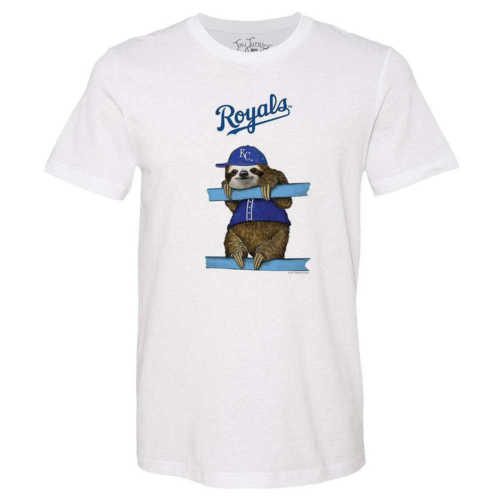 Unisex Tiny Turnip White Kansas City Royals Sloth T-Shirt