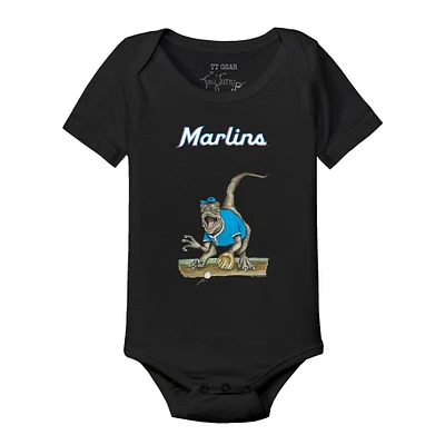 Infant Tiny Turnip Black Miami Marlins Velociraptor Bodysuit
