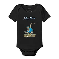 Infant Tiny Turnip Black Miami Marlins Velociraptor Bodysuit