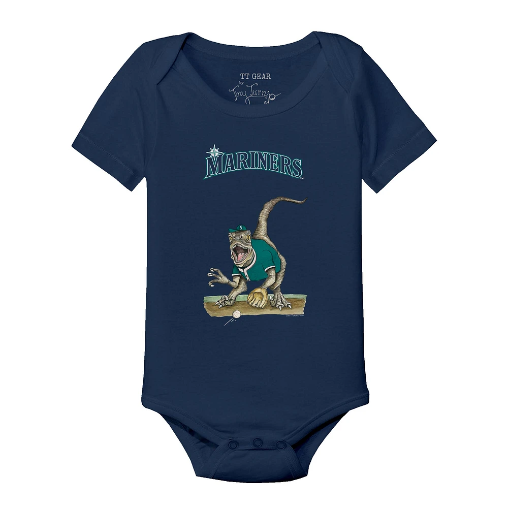 Infant Tiny Turnip Navy Seattle Mariners Velociraptor Bodysuit