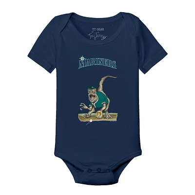 Infant Tiny Turnip Navy Seattle Mariners Velociraptor Bodysuit