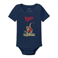 Infant Tiny Turnip Navy Minnesota Twins Velociraptor Bodysuit