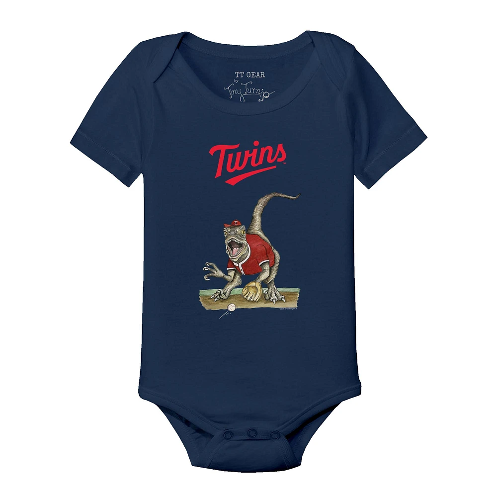 Infant Tiny Turnip Navy Minnesota Twins Velociraptor Bodysuit