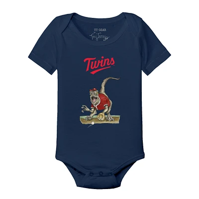 Infant Tiny Turnip Navy Minnesota Twins Velociraptor Bodysuit
