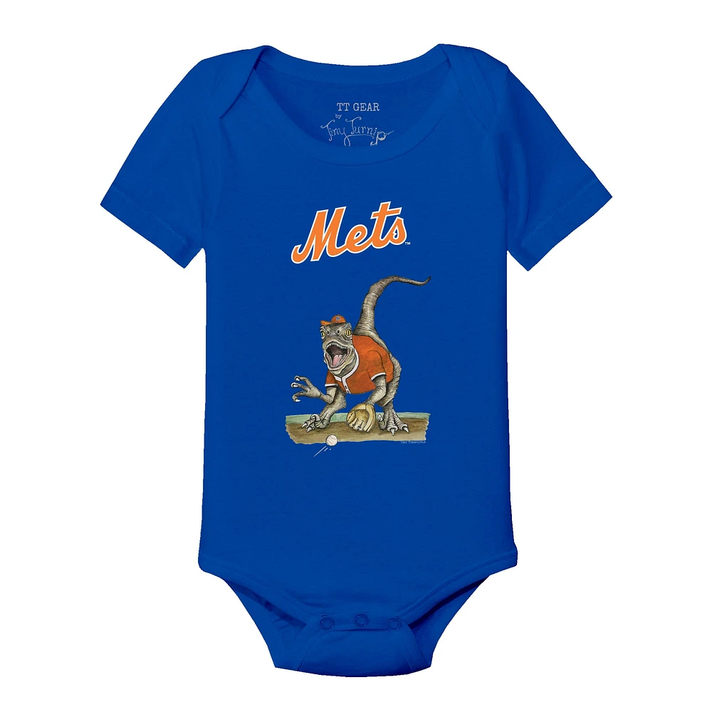Infant Tiny Turnip Royal New York Mets Velociraptor Bodysuit