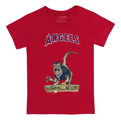 Infant Tiny Turnip Red Los Angeles Angels Velociraptor T-Shirt