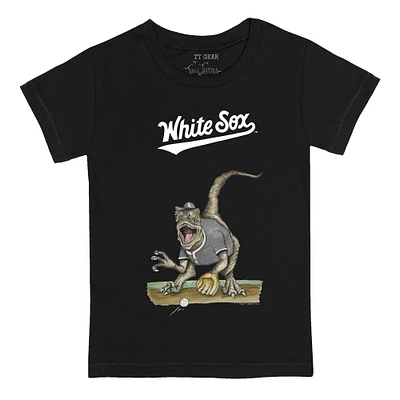 Infant Tiny Turnip Black Chicago White Sox Velociraptor T-Shirt