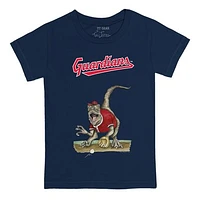Infant Tiny Turnip Navy Cleveland Guardians Velociraptor T-Shirt