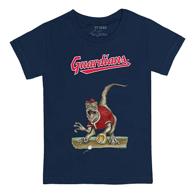 Infant Tiny Turnip Navy Cleveland Guardians Velociraptor T-Shirt