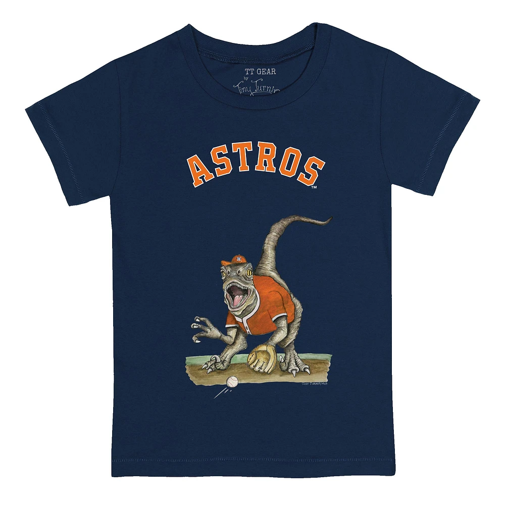 Infant Tiny Turnip Navy Houston Astros Velociraptor T-Shirt