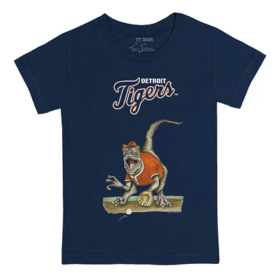 Infant Tiny Turnip Navy Detroit Tigers Velociraptor T-Shirt
