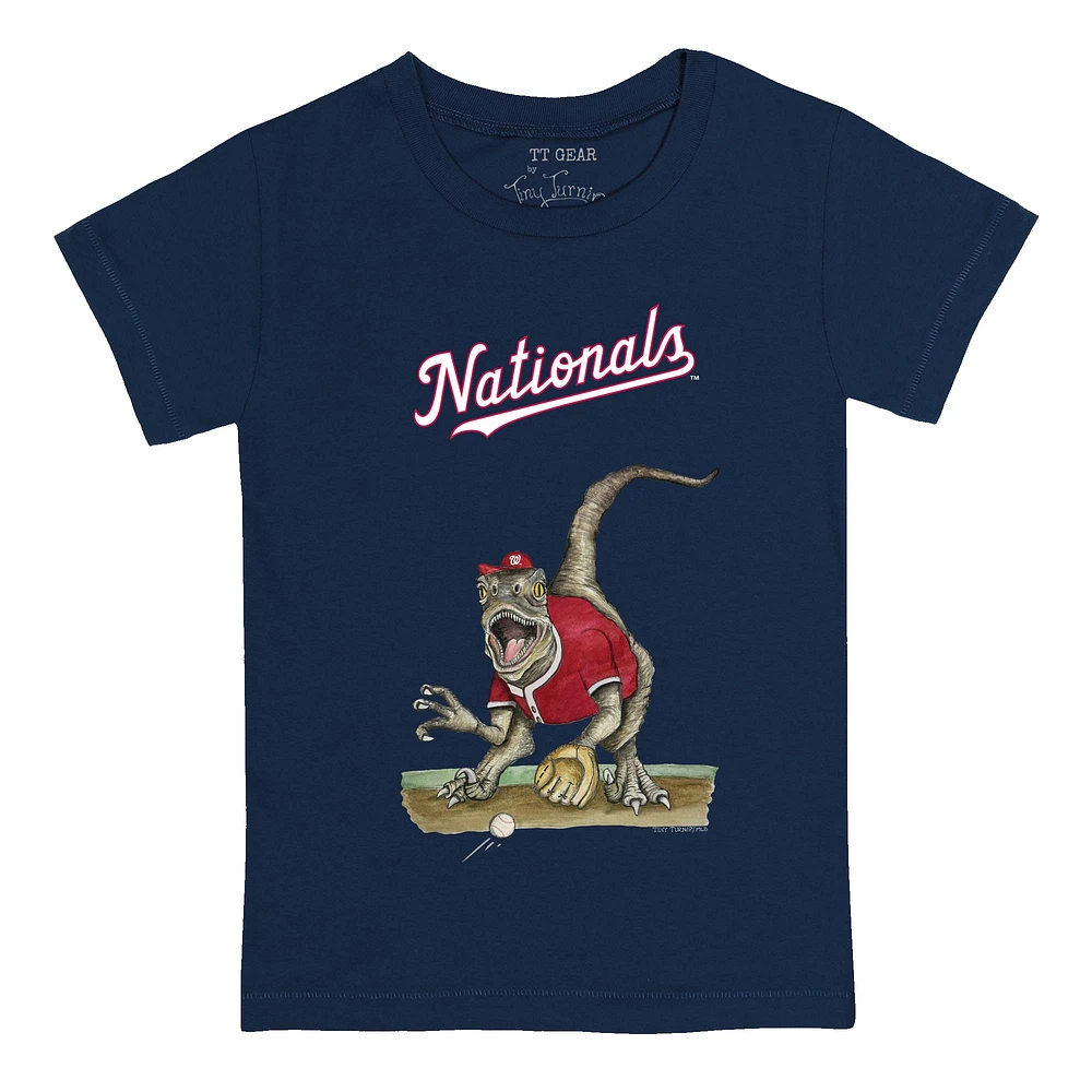 Toddler Tiny Turnip Navy Washington Nationals Velociraptor T-Shirt