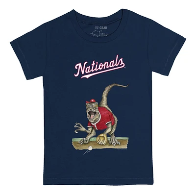 Toddler Tiny Turnip Navy Washington Nationals Velociraptor T-Shirt