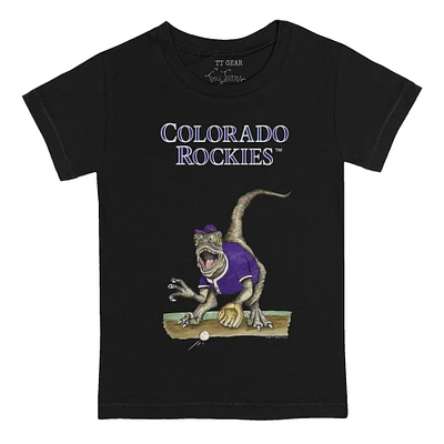 Toddler Tiny Turnip Black Colorado Rockies Velociraptor T-Shirt
