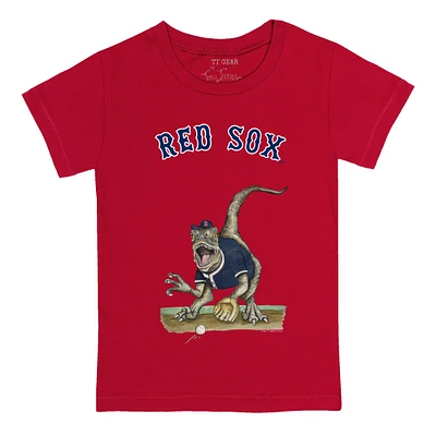 Youth Tiny Turnip Red Boston Sox Velociraptor T-Shirt