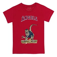 Youth Tiny Turnip Red Los Angeles Angels Velociraptor T-Shirt