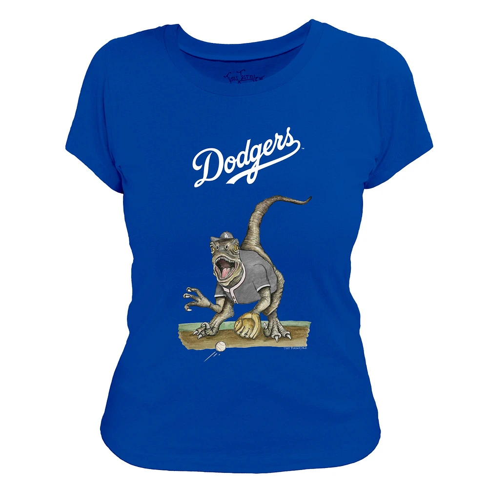 Women's Tiny Turnip Royal Los Angeles Dodgers Velociraptor T-Shirt