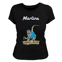 Women's Tiny Turnip Black Miami Marlins Velociraptor T-Shirt