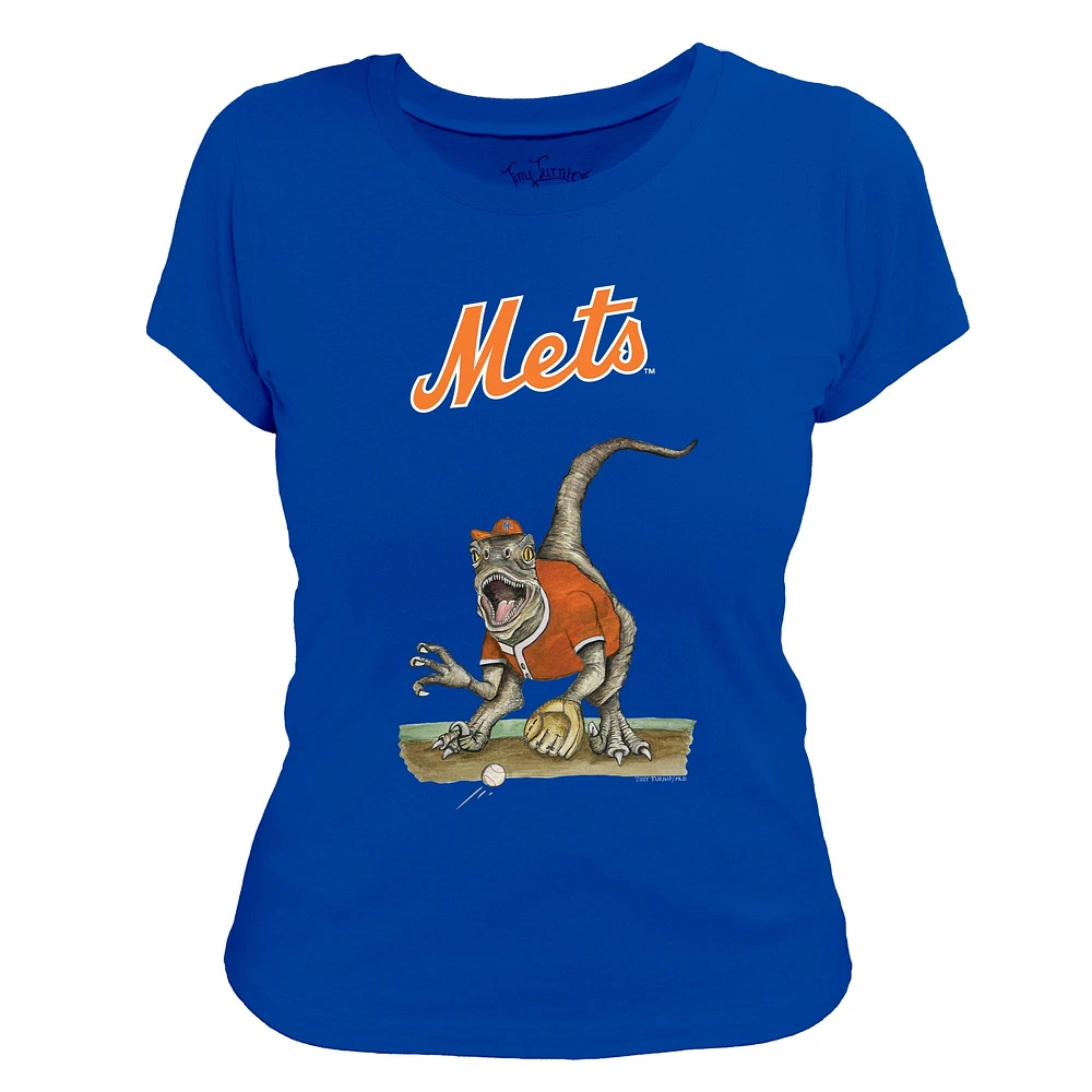 Women's Tiny Turnip Royal New York Mets Velociraptor T-Shirt