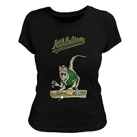 Women's Tiny Turnip Black Athletics Velociraptor T-Shirt