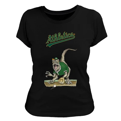 Women's Tiny Turnip Black Athletics Velociraptor T-Shirt