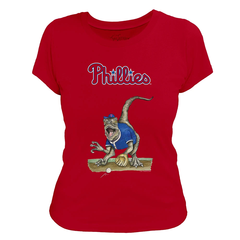 Women's Tiny Turnip Red Philadelphia Phillies Velociraptor T-Shirt
