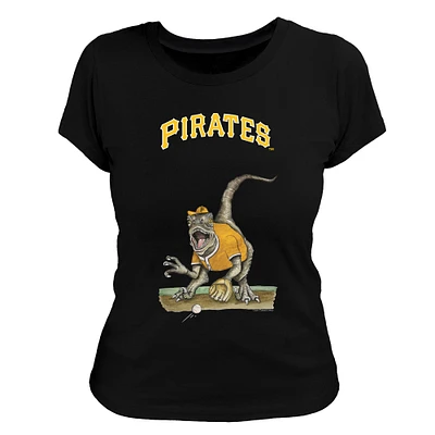 Women's Tiny Turnip Black Pittsburgh Pirates Velociraptor T-Shirt