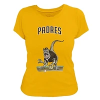 Women's Tiny Turnip Gold San Diego Padres Velociraptor T-Shirt