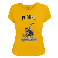 Women's Tiny Turnip Gold San Diego Padres Velociraptor T-Shirt