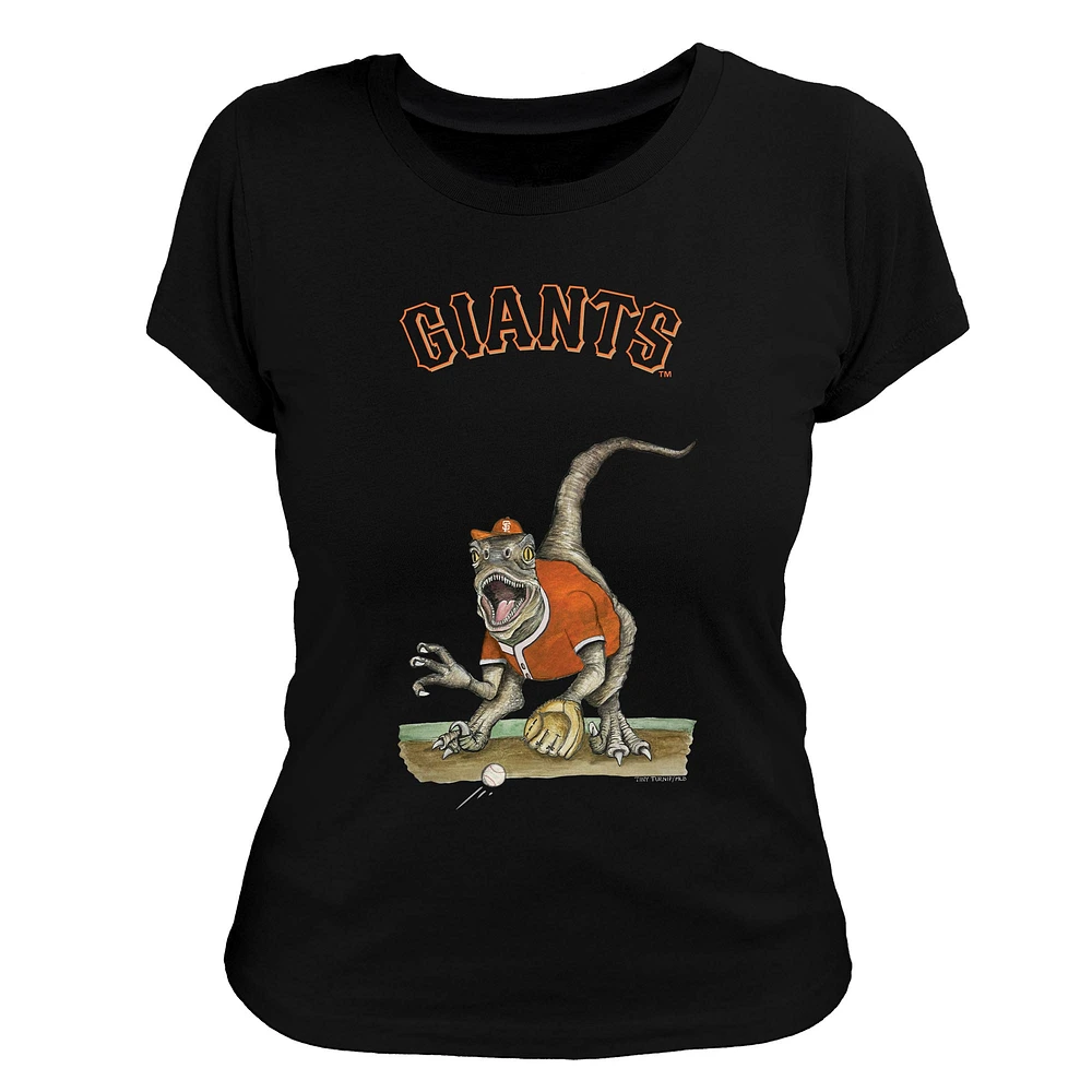 Women's Tiny Turnip Black San Francisco Giants Velociraptor T-Shirt
