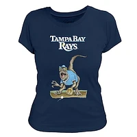 Women's Tiny Turnip Navy Tampa Bay Rays Velociraptor T-Shirt