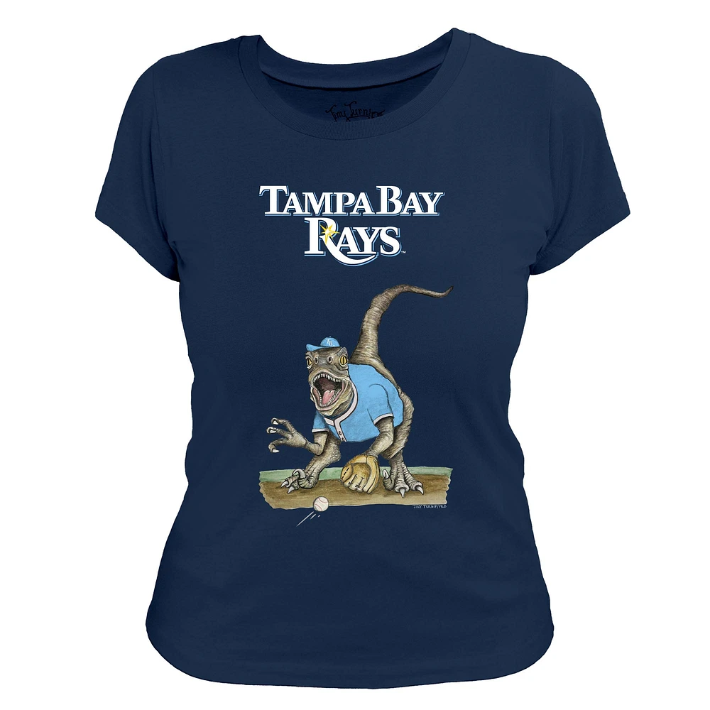 Women's Tiny Turnip Navy Tampa Bay Rays Velociraptor T-Shirt