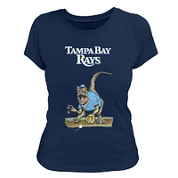Women's Tiny Turnip Navy Tampa Bay Rays Velociraptor T-Shirt