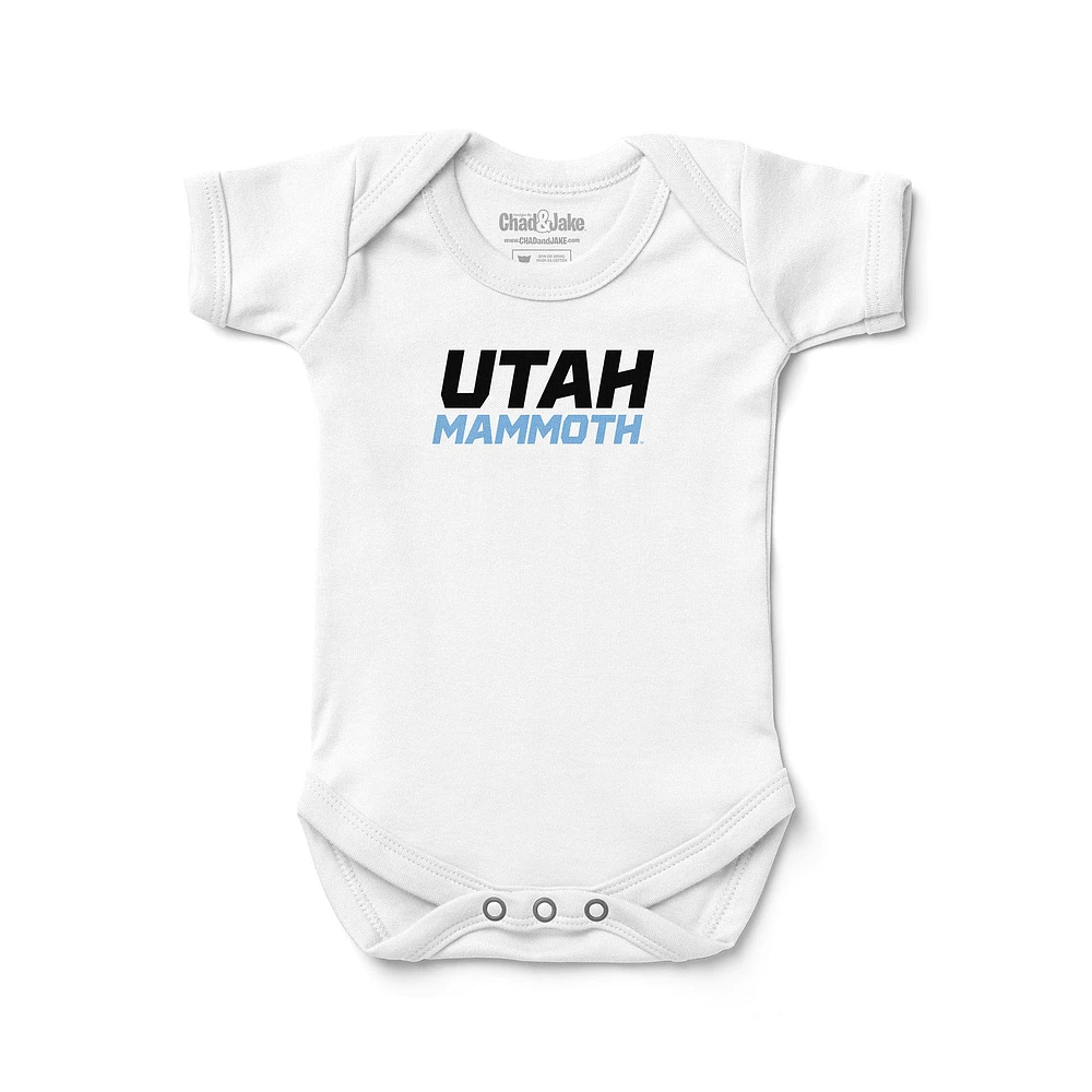 Newborn & Infant Chad Jake White Utah Mammoth Wordmark Bodysuit