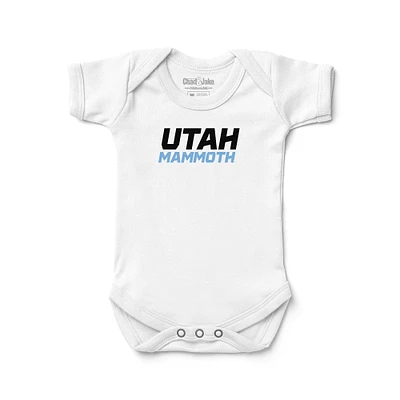 Newborn & Infant Chad Jake White Utah Mammoth Wordmark Bodysuit