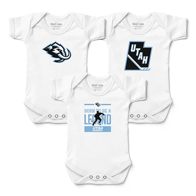 Newborn & Infant Chad Jake White Utah Mammoth 3-Pack Bodysuit Set