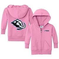 Infant Chad & Jake Pink Utah Mammoth Logo Full-Zip Hoodie