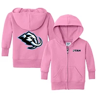 Infant Chad & Jake Pink Utah Mammoth Logo Full-Zip Hoodie