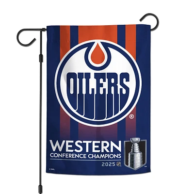 WinCraft Edmonton Oilers 2025 Western Conference Champions 12" x 18" Double-Sided Garden Flag