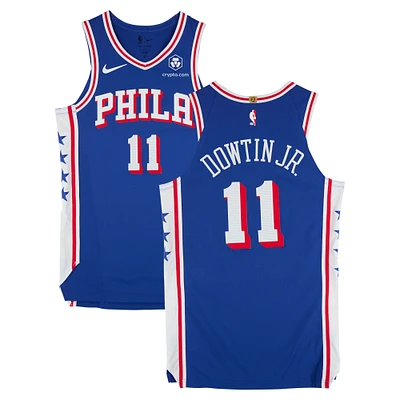 Jeff Dowtin Jr. Philadelphia 76ers Game-Used #11 Royal Nike Jersey vs. Chicago Bulls on February 24, 2025 - Size 46+4