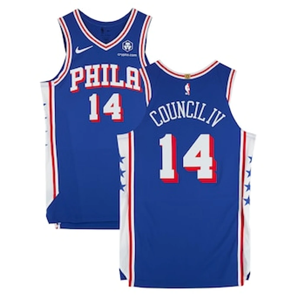 Ricky Council IV Philadelphia 76ers Game-Used #14 Royal Nike Jersey vs. Chicago Bulls on April 13, 2025 - Size 48+4