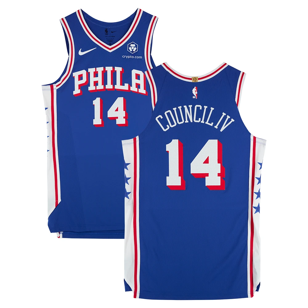Ricky Council IV Philadelphia 76ers Game-Used #14 Royal Nike Jersey vs. Chicago Bulls on April 13, 2025 - Size 48+4